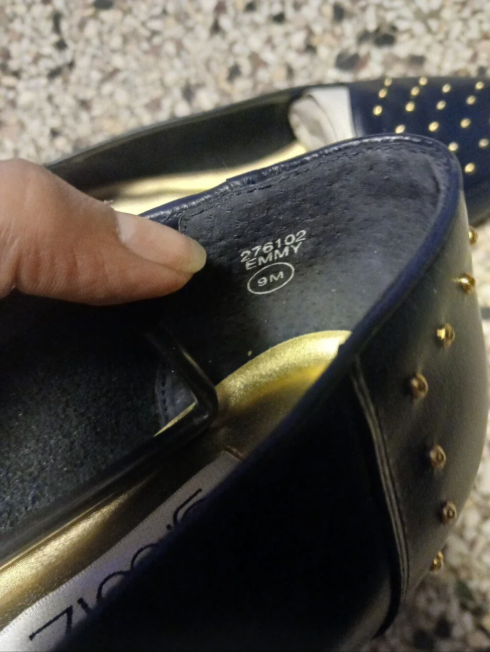 NIB Vintage G Wiz Navy Blue Studed Leather Loafers Flats 90's  Size 9